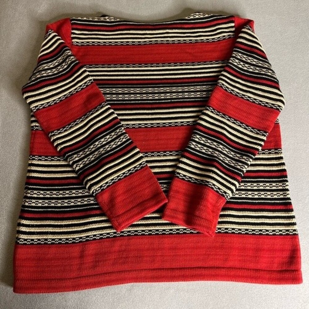 Vintage 90s Ralph Lauren Striped Chunky Knit Pullover Sweater Size L Women’s